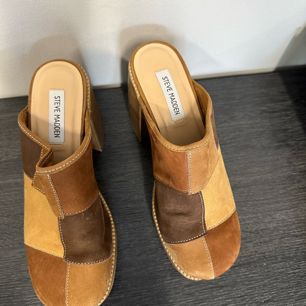 Steve Madden Brown Patchwork Mules - image 3
